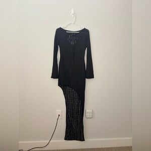 NWT Dolls Kill Social Climber Midi Dress, Black, Size Small